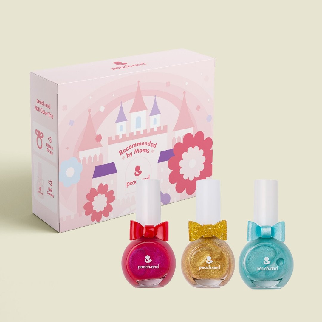 韩国【peachand】儿童水溶性指甲油(附戒指)3入组-翻糖蛋糕 - 其他 - 其他材质 多色