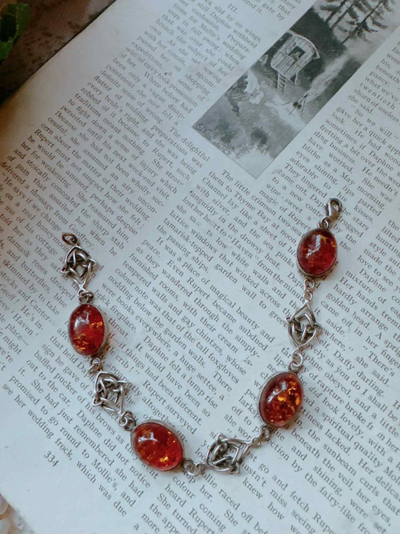 指定买家下标纯银手工琥珀古董手链 - 手链/手环 - 纯银 银色