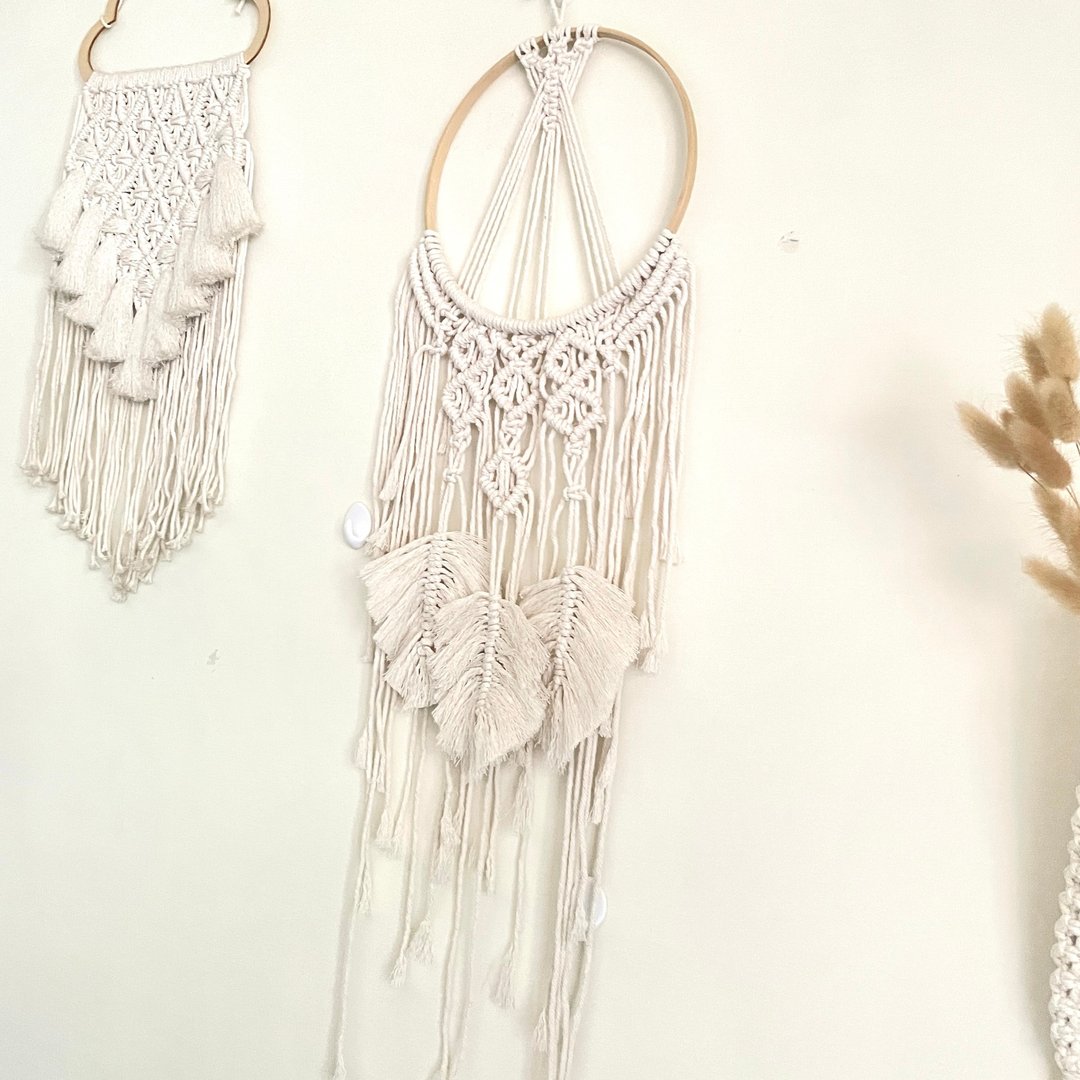 花边结木框捕梦网【 Macrame dream catcher 】 - 摆饰 - 棉 