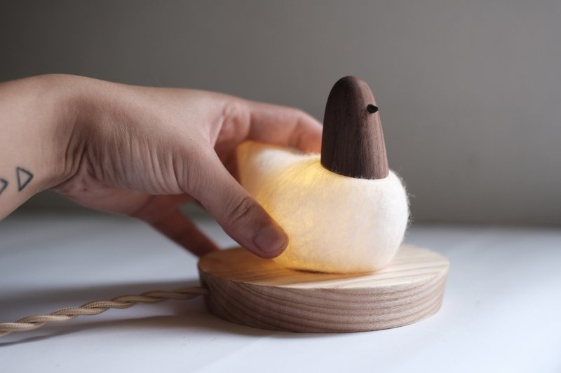 鸽子小夜灯 l 木质灯饰 交互式调光夜灯 - 灯具/灯饰 - 木头 白色