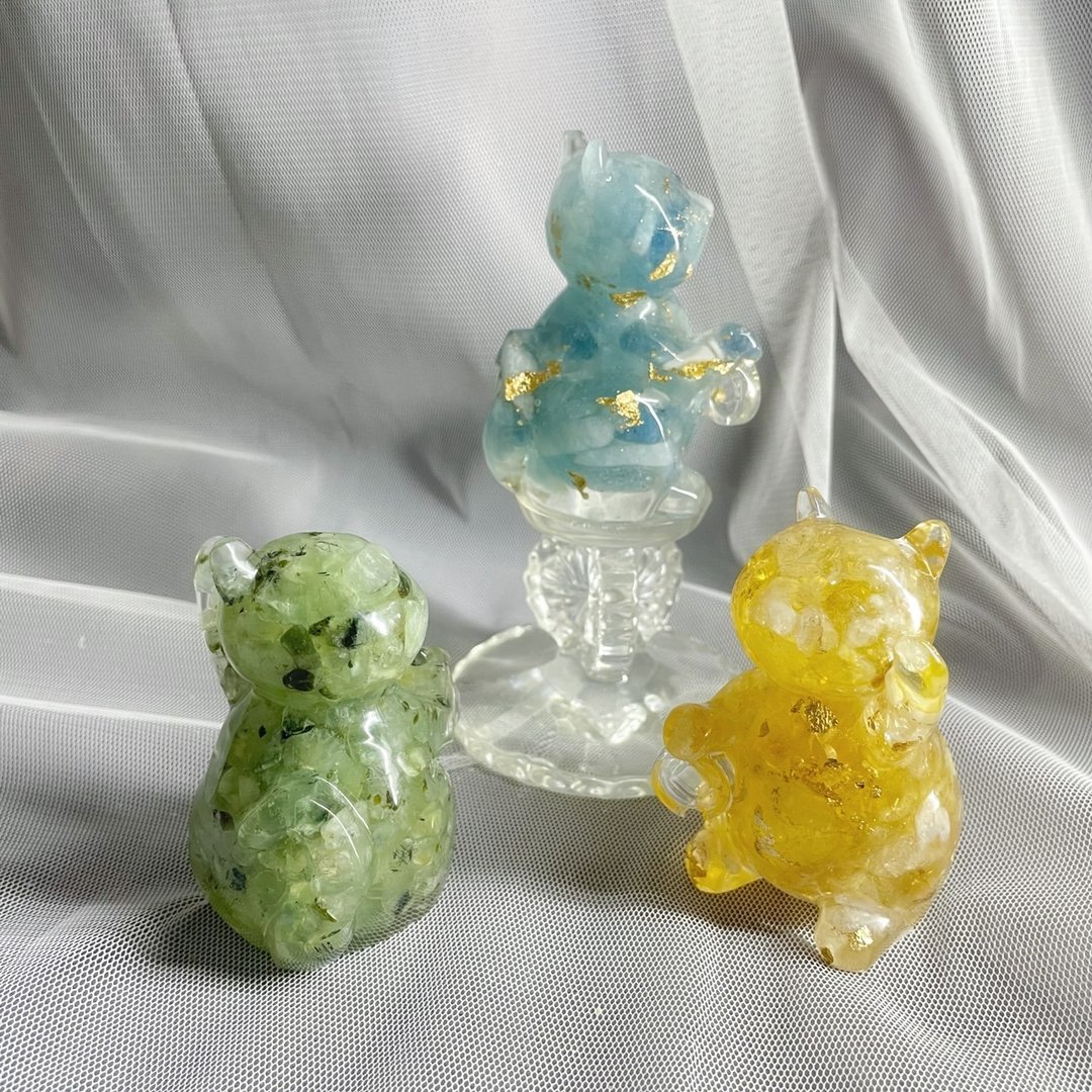 【手工制作】天然能量水晶招财猫/水晶摆饰/招财 - 摆饰 - 宝石 