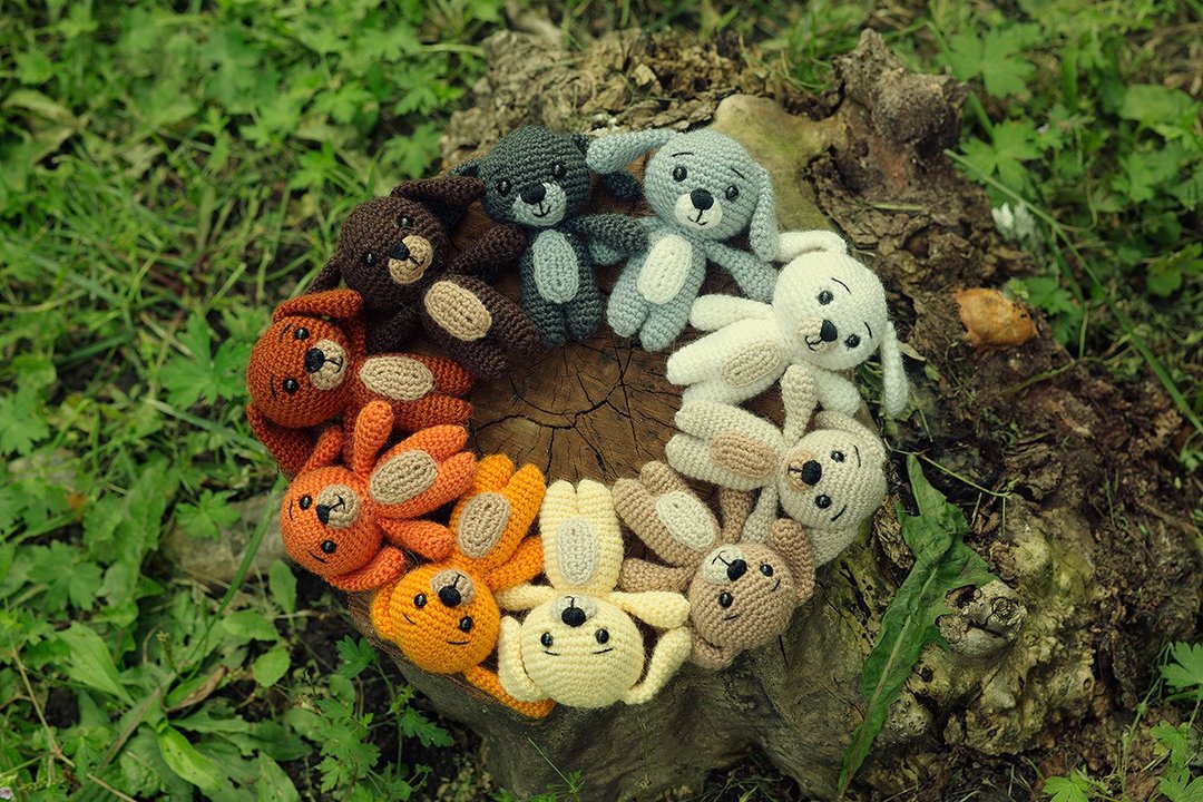 Crochet puppy, Crochet puppy Stuffed toy, puppy toy, knitted puppy - 玩具/玩偶 - 羊毛 咖啡色