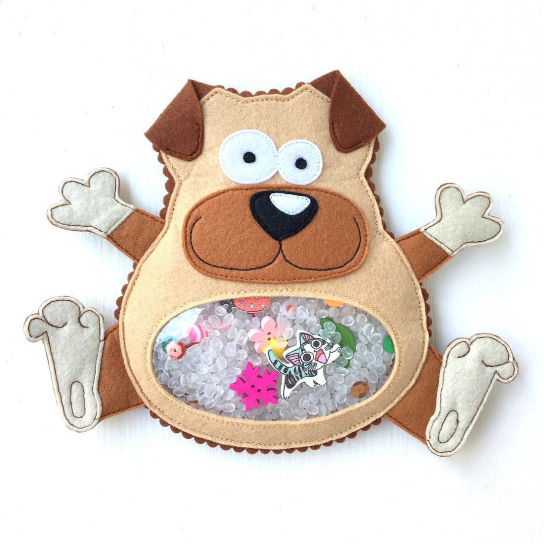 Sensory baby game, I spy bag toy for baby 1 year old, Travel toy for toddler - 玩具/玩偶 - 环保材料 咖啡色
