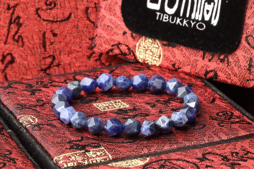 【思想之石】原矿多切面蓝纹石手珠 8mm 定制化串珠设计 DIY矿石 - 手链/手环 - 玉石 