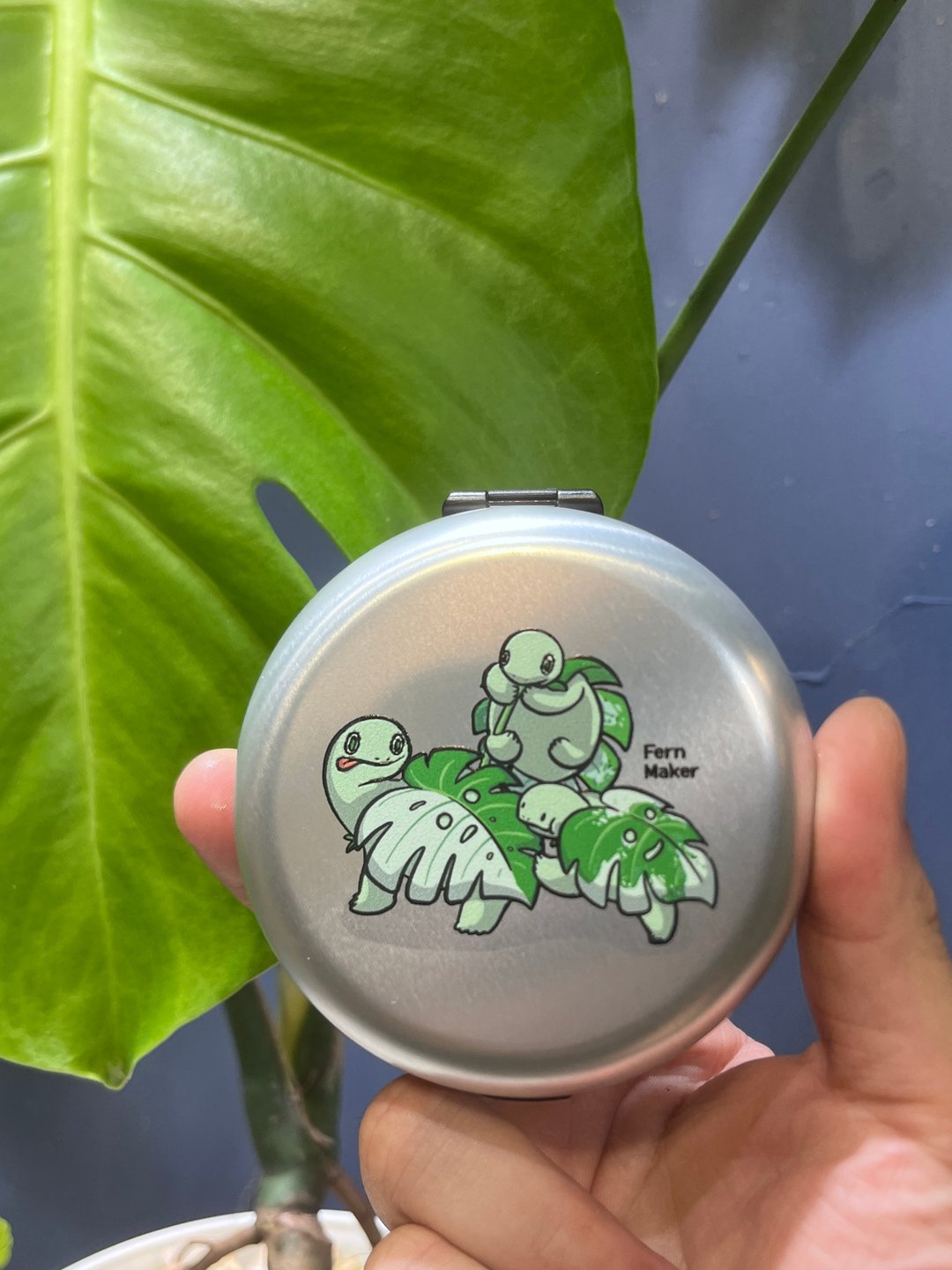 【台币零钱盒】龟背芋与背芋龟系列 零钱拯救者 银/绿两款 - 零钱包 - 其他金属 银色