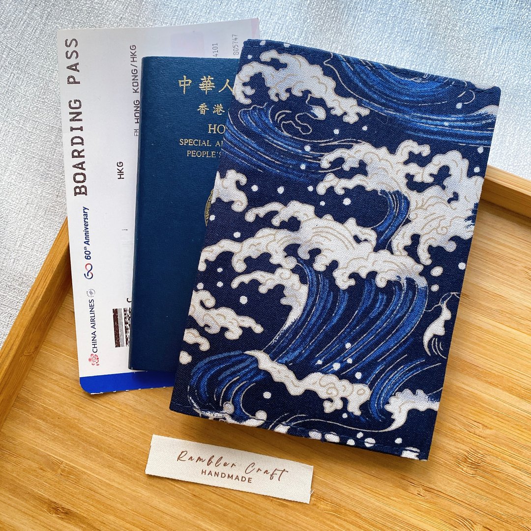 护照套 Passport Holder 护照夹 护照收纳 白浪款绣名定制 - 护照夹/护照套 - 棉 