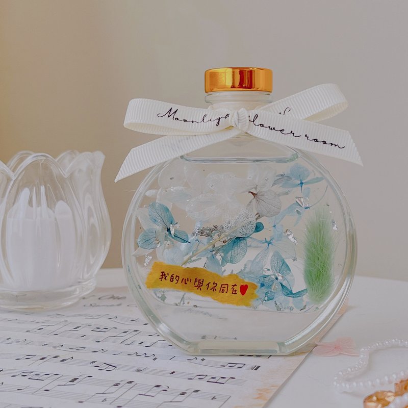 浮游花 莫兰迪蓝绿 附免费包装 浮游花夜灯组 定制化礼物 永生花 - 干燥花/捧花 - 植物．花 蓝色