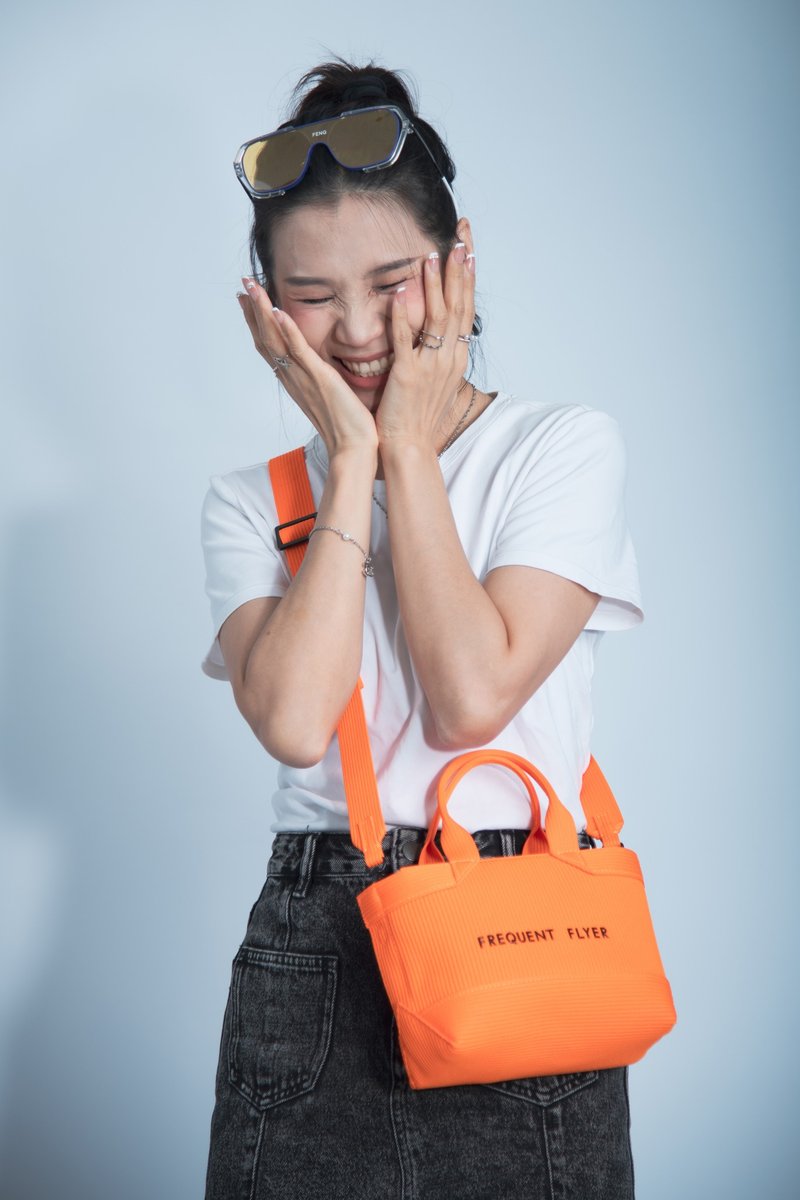 飞织小托特包 - 侧背包/斜挎包 - 尼龙 橘色