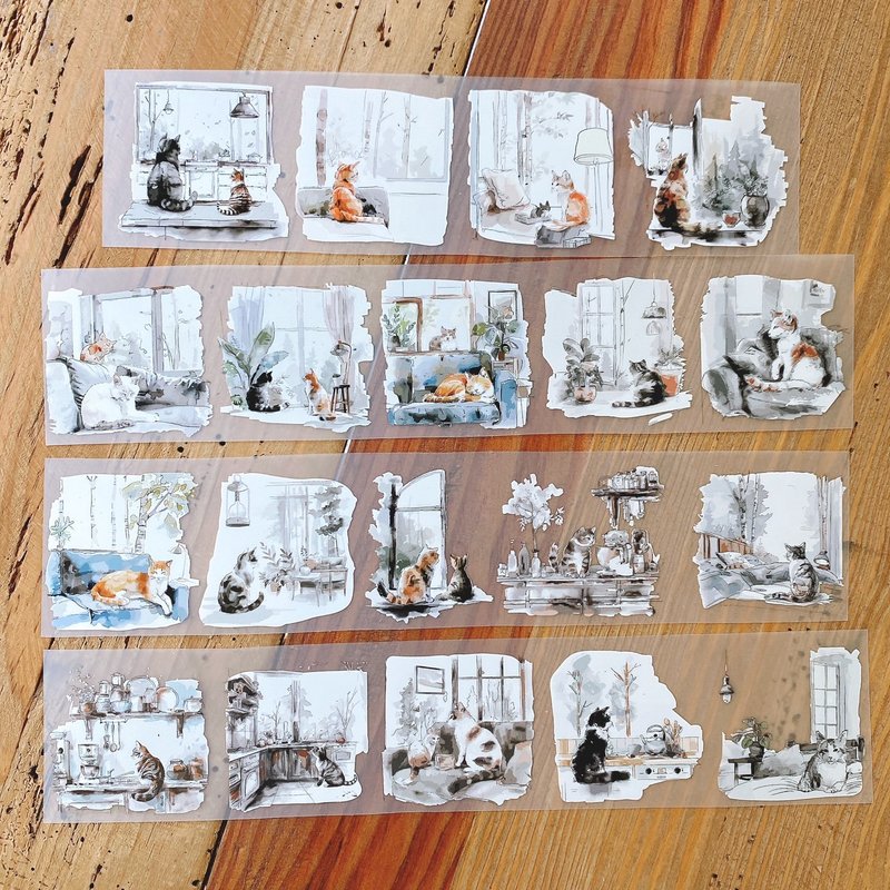 懒惰的猫老板 雾面PET胶带 - 纸胶带 - 塑料 