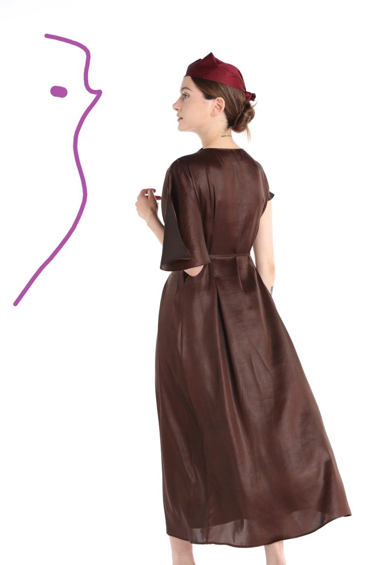 香云纱连衣裙洋装定制  轻盈之爱 Gambiered Canton Gauze skirt - 洋装/连衣裙 - 其他材质 