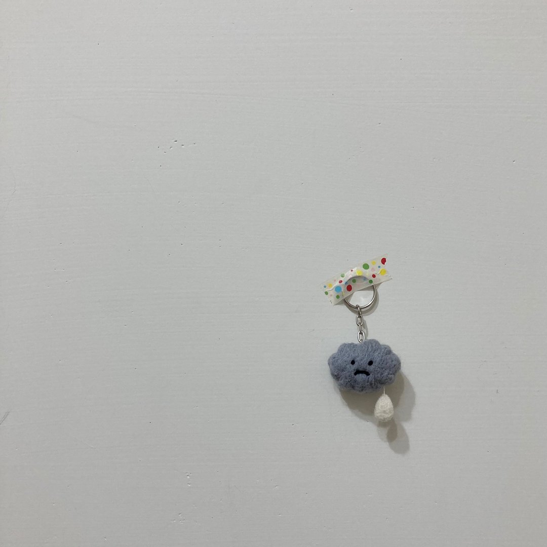 纯手工。你好 我是边缘云 - 钥匙链/钥匙包 - 羊毛 灰色
