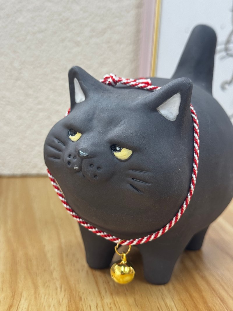 布施猫 | 菊花肥猫 黑猫 - 摆饰 - 陶 
