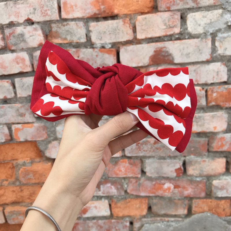 圣诞红系列 - 大人发带 小孩发带 - 发带/发箍 - 棉．麻 多色