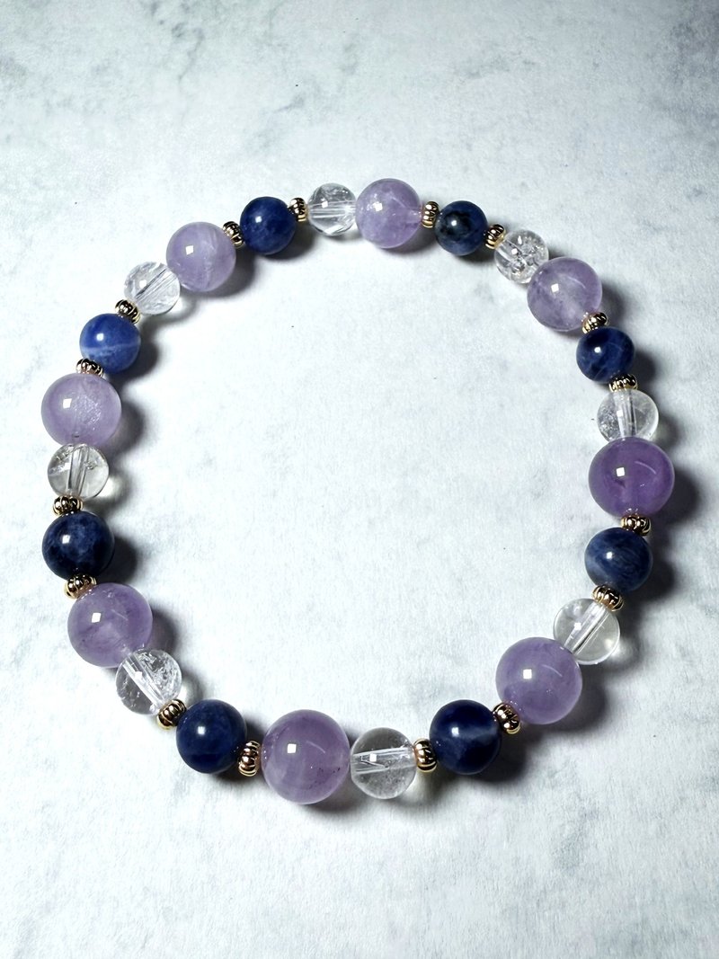 紫藤|水晶手链|定制化|紫水晶|蓝纹石 - 手链/手环 - 水晶 