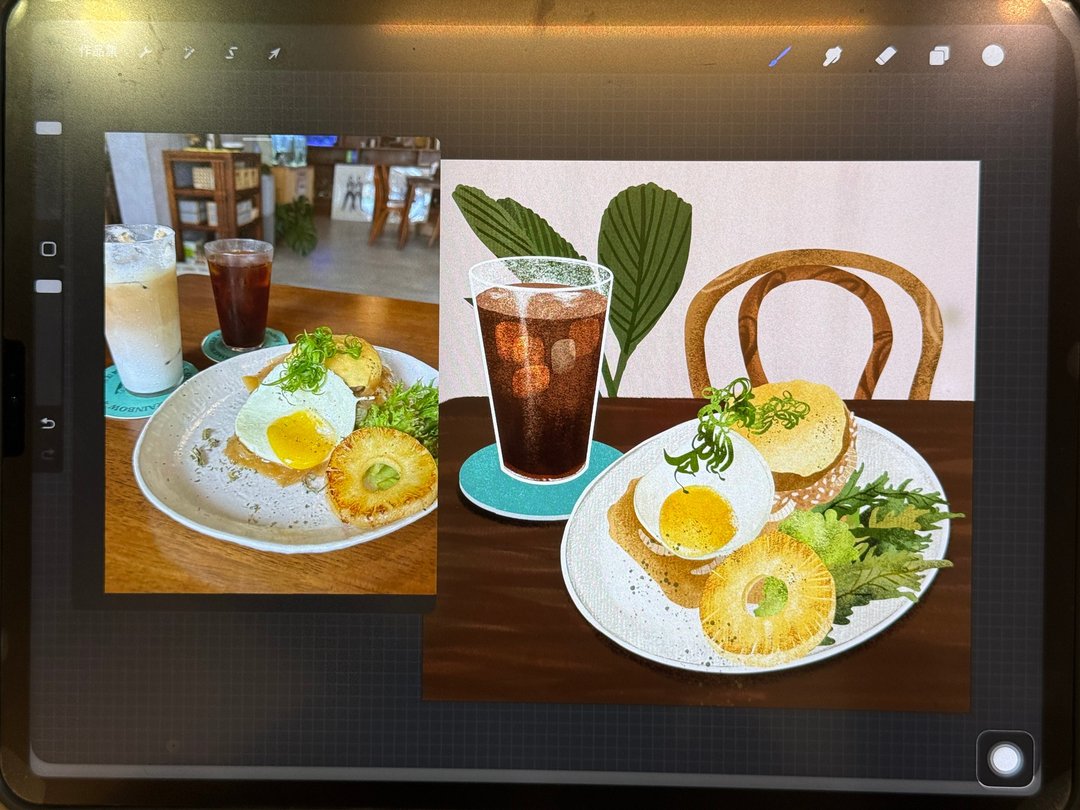 餐桌上的美食插画 - ipad+procreate实验室 / 简v老师 - 插画/绘画/写字 - 其他材质 
