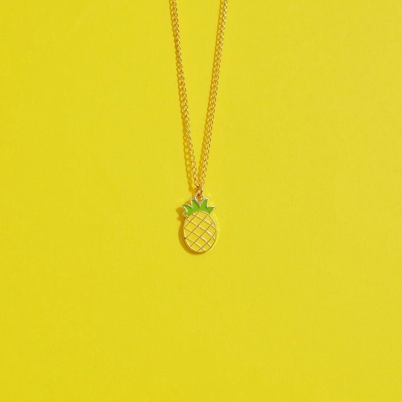 Pineapple necklace - 项链 - 珐琅 黄色