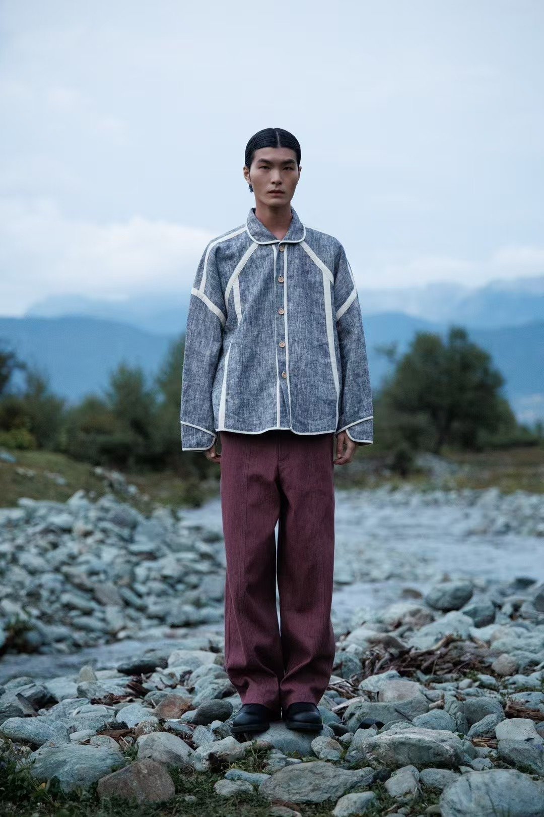 男款拼接外套 - 男装外套 - 棉 