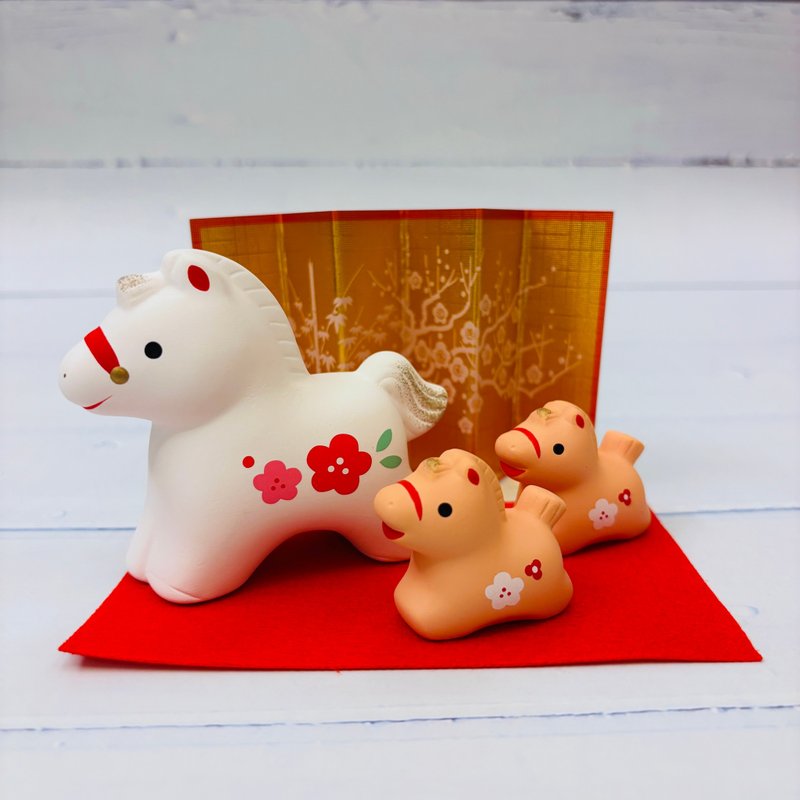 锦彩招福马-亲子-红梅-生肖吉祥物(马年) - 玩偶/公仔 - 陶 