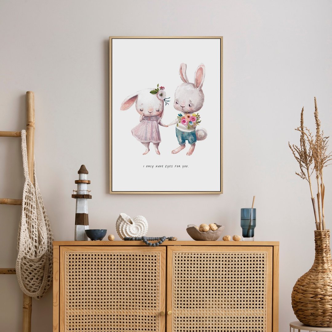 You are my one and only ! - 手绘情侣兔子装饰挂画/情人节礼物 - 海报/装饰画/版画 - 棉 粉红色