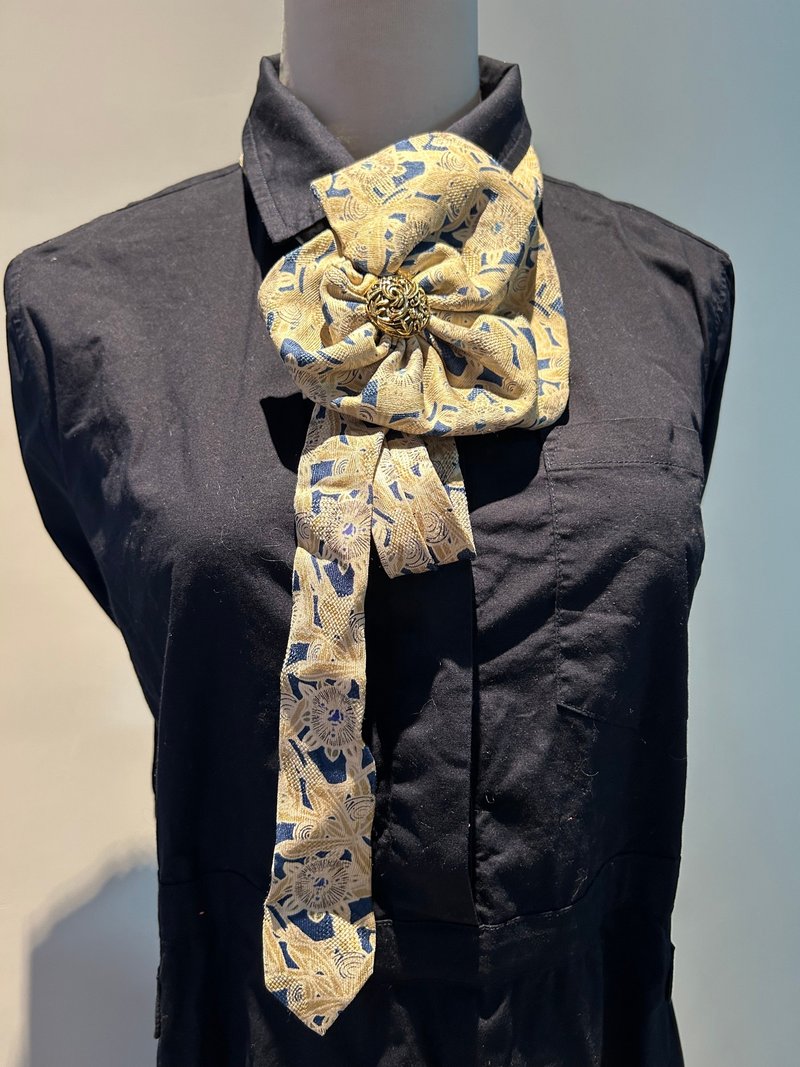 复古花领带 - 4用 - 胸花/手腕花 - 棉．麻 多色