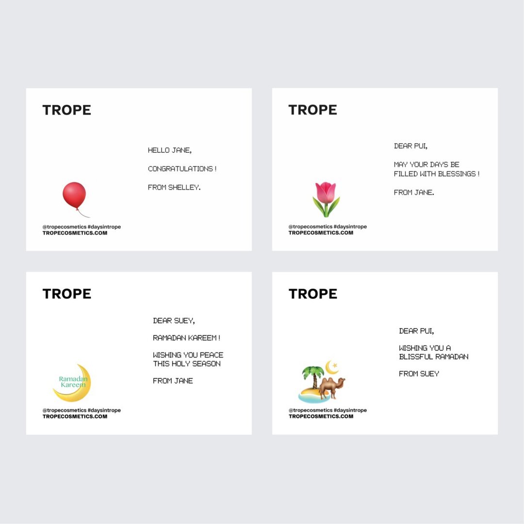 TROPE 定制贺卡 - 卡片/明信片 - 纸 白色
