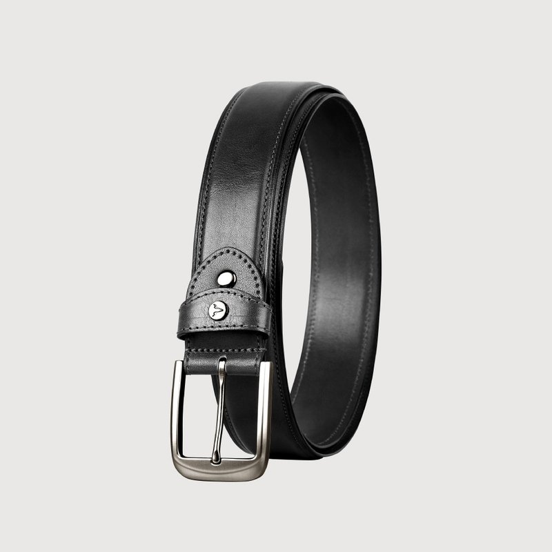 【免费升级送礼包装】品味绅士 宽版复古休闲皮带 - 黑色/VA007-009 - 皮带/腰带 - 真皮 黑色
