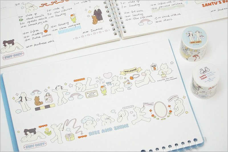 桑兔兔桑【桑兔一个人】 和纸 PET 纸胶带 - 纸胶带 - 纸 多色