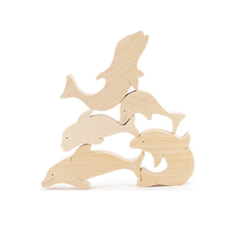 Goody Bag -俄罗斯积木-Bilanik-海豚叠叠乐-训练大脑发展 - 玩具/玩偶 - 木头 咖啡色