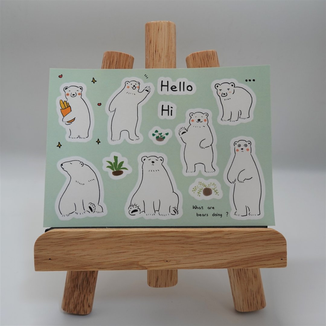 熊熊贴纸 – What are bears doing? - 贴纸 - 其他材质 