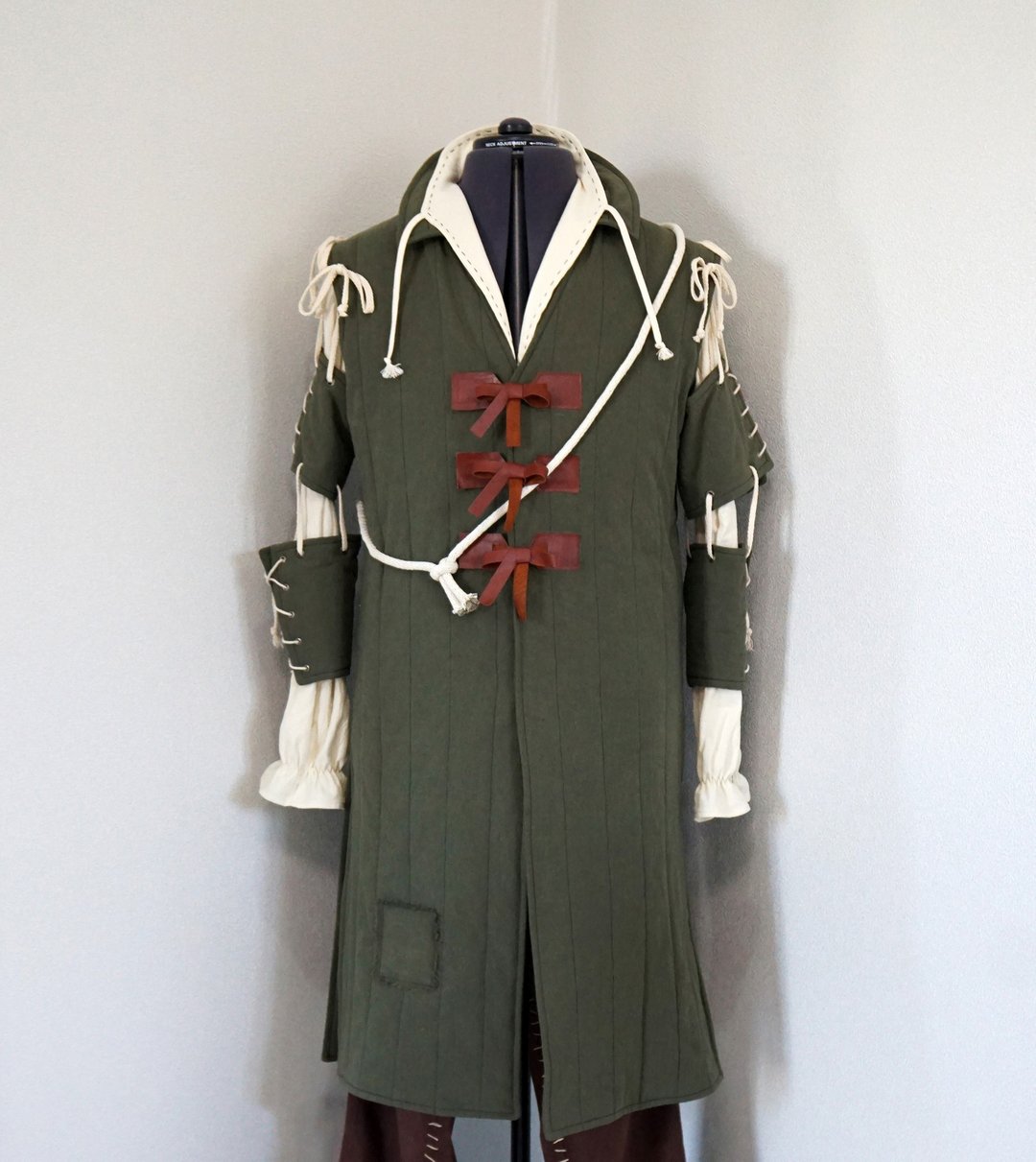 佐尔坦矮人绿色服装 - 巫师 LARP Cosplay - 男装外套 - 棉 绿色