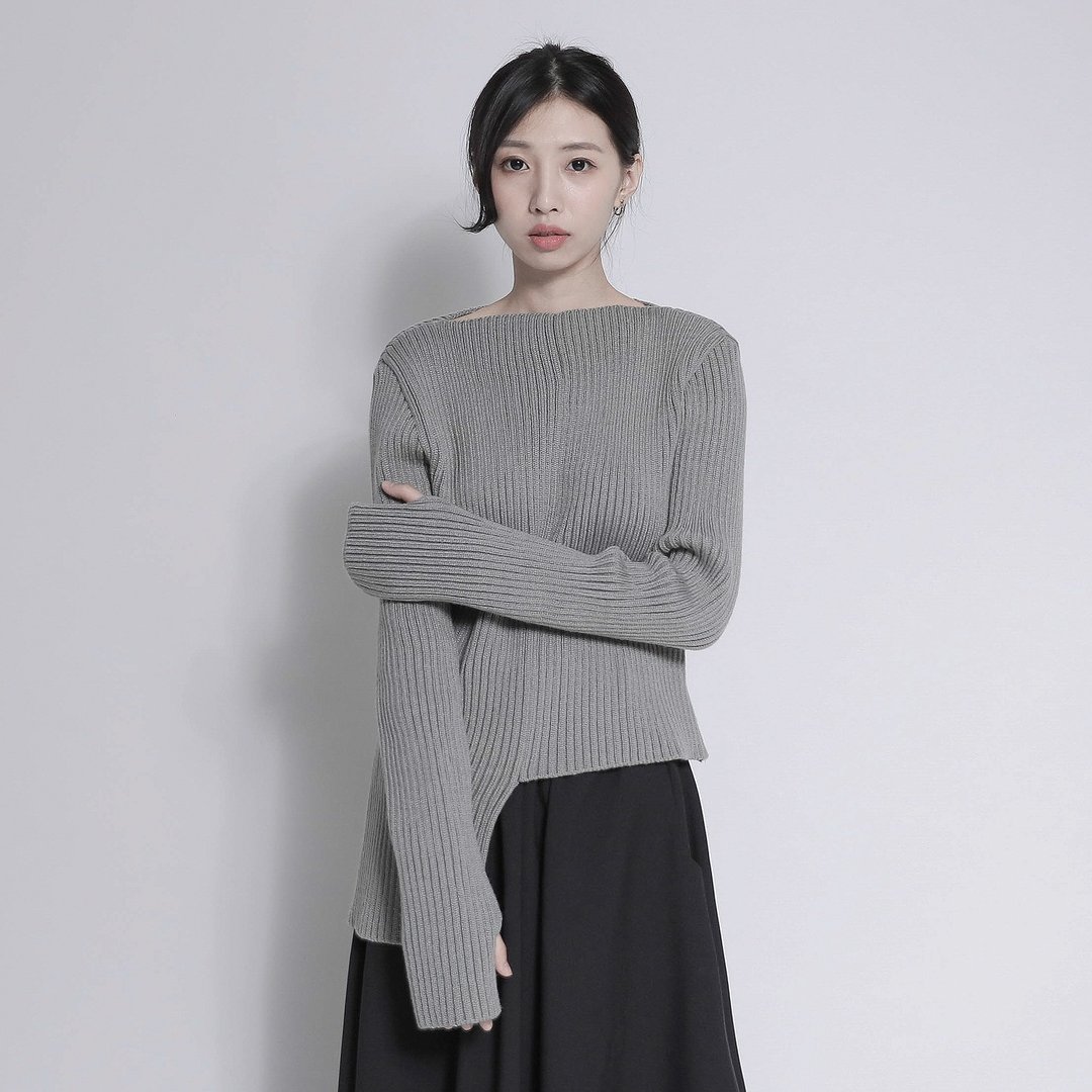 Splendid 绚烂超长袖上衣_7AF005_银灰 - 女装针织衫/毛衣 - 棉 灰色