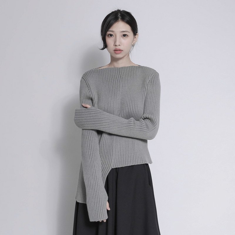 Splendid 绚烂超长袖上衣_7AF005_银灰 - 女装针织衫/毛衣 - 棉．麻 灰色