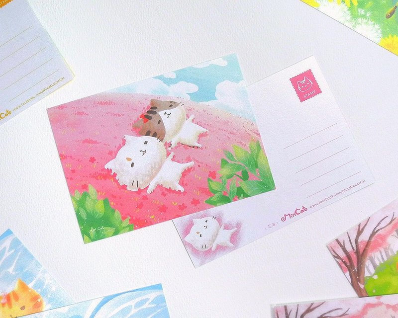 插画风明信片-勇者猫小歪歪 - 卡片/明信片 - 纸 多色