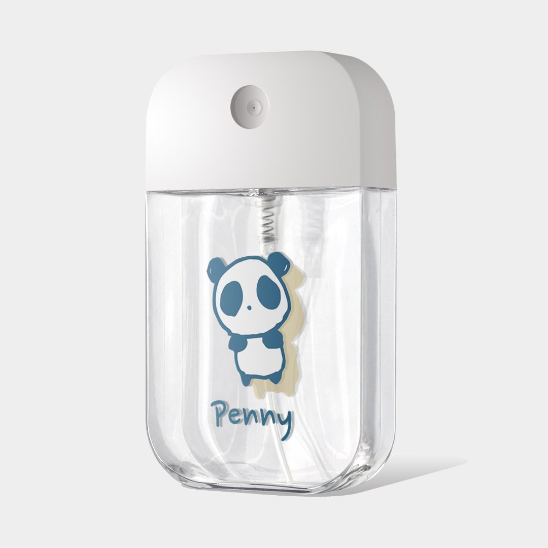 定制化英文名 熊猫 酒精瓶 卡片式喷瓶 PU088 - 收纳用品 - 塑料 白色