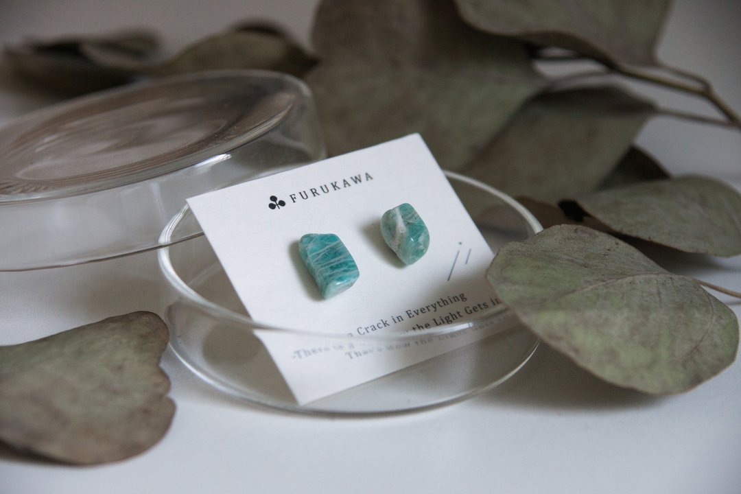 CRACK | 矿物系耳环 |  EARRINGS - 耳环/耳夹 - 玉石 蓝色