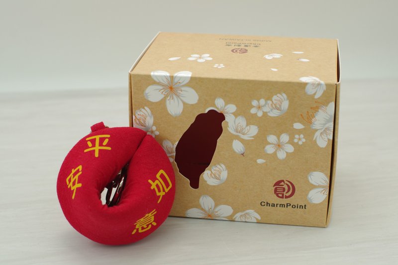 【钱母包:平安如意/金色】直径6.5厘米/放平安符/自带/祝福好友 - 零钱包 - 棉．麻 