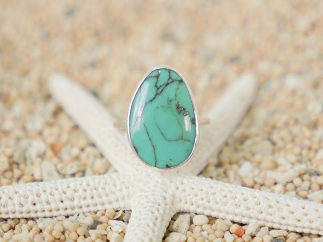 Turquoise Silver Ring - 戒指 - 石头 绿色