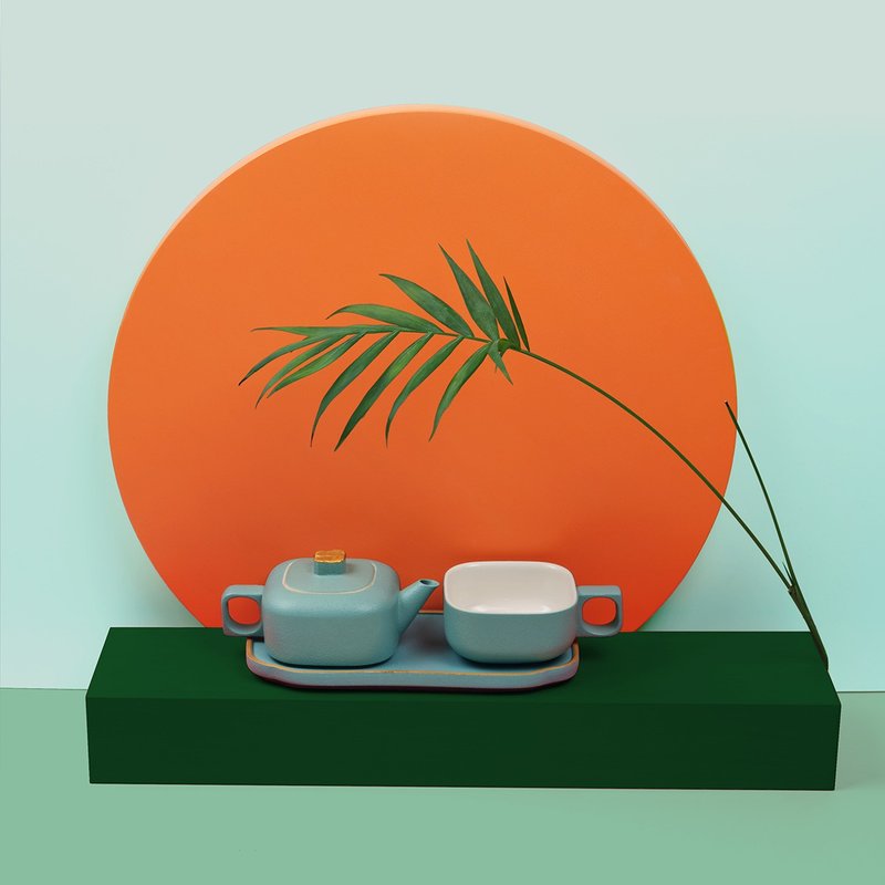 故宫宫廷文化 /四合如意一壶一杯私享茶器 /送礼便携 /所目suomu - 茶具/茶杯 - 瓷 蓝色