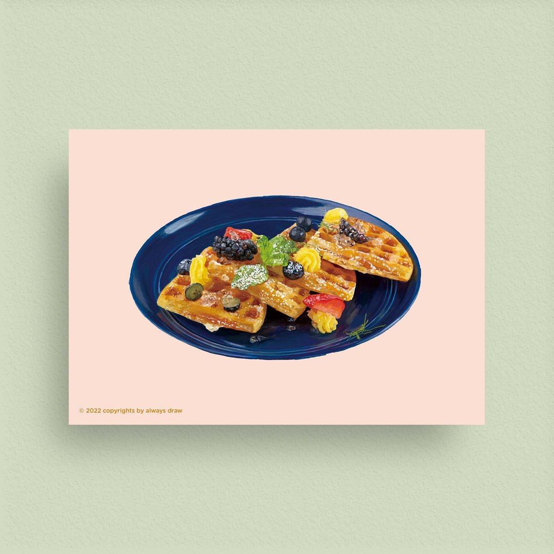 松饼明信片D - always eat 总绘吃系列 - 卡片/明信片 - 纸 粉红色