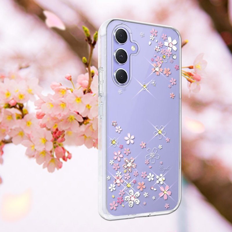 Samsung Galaxy A55/A54/A53/A35 轻薄军规防摔水晶壳-浪漫樱 - 手机壳/手机套 - 其他材质 多色