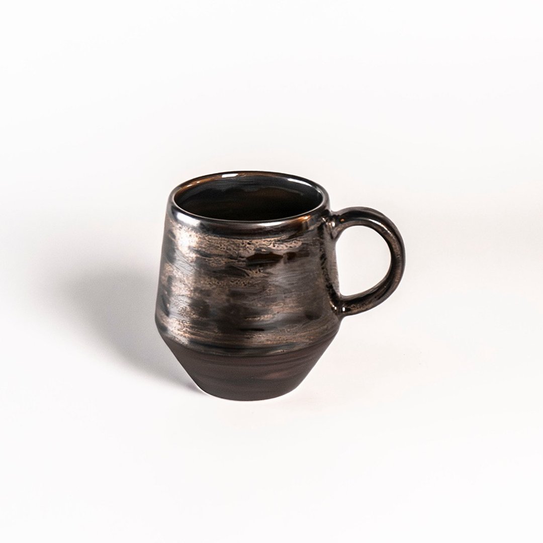 虎斑金咖啡杯 350ml - 咖啡杯/马克杯 - 陶 金色