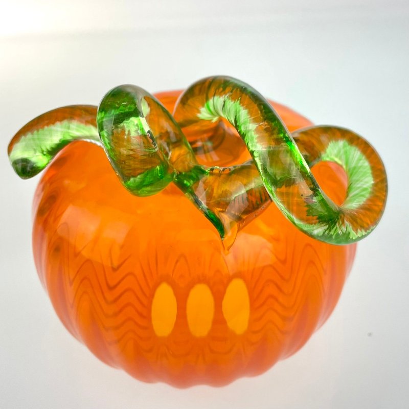 南瓜灯罩 手作玻璃 纯手工吹制 - 灯具/灯饰 - 玻璃 橘色