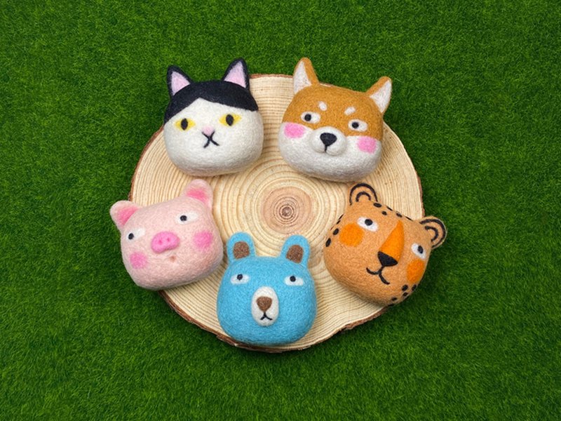 【影片教学】白目小动物羊毛毡材料包套组 -共 5 款 - 编织/刺绣/羊毛毡/裁缝 - 羊毛 