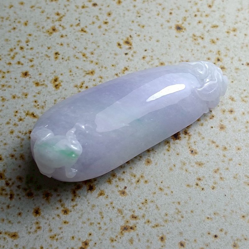 J0216天然翡翠A货 . 细糯春带彩福瓜.幸福.挂饰. - 摆饰 - 玉石 
