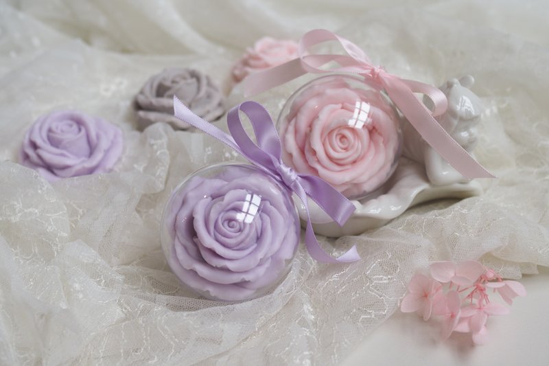 玫瑰祝福手工皂花球-婚礼小物-一组6入 - 肥皂/手工皂 - 其他材质 粉红色