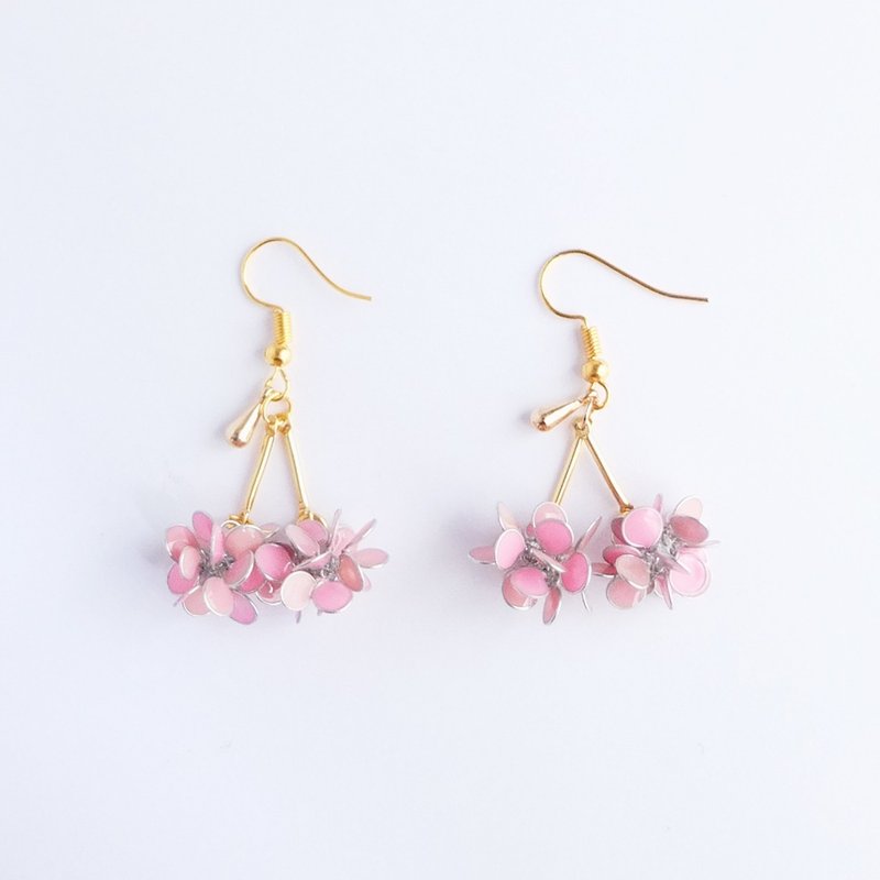 Little Witch | 粉嫩花球糖 | 耳环/耳夹 - 耳环/耳夹 - 其他材质 粉红色