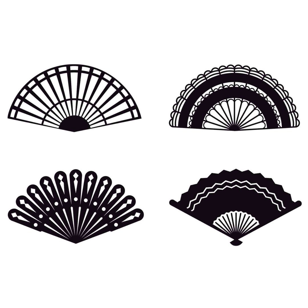Hand fan svg, hand fan template, hand fan pdf, hand fan png, hand fan cut file - 图文模板设计 - 其他材质 
