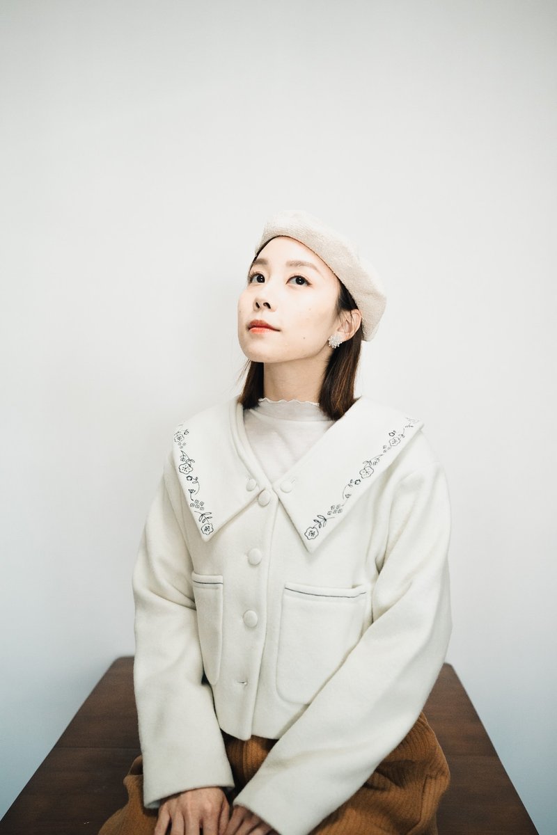 Liz jacket 可拆领羊毛外套 - 男装外套 - 羊毛 白色