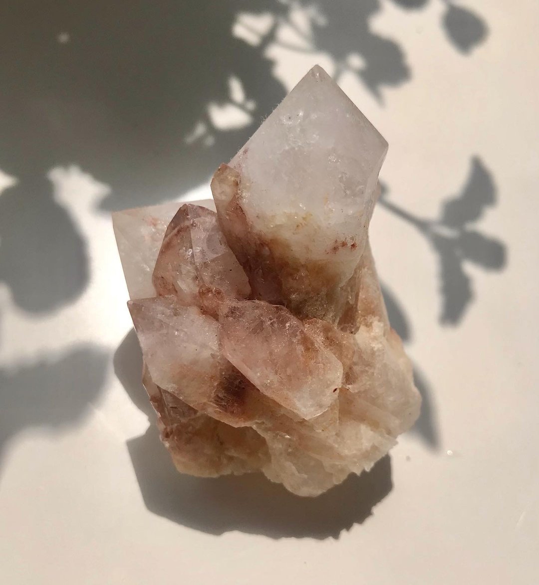 马达加斯加 稀有带水胆 菠萝水晶 侧芽水晶 水晶簇 白水晶 原矿 - 其他 - 水晶 粉红色