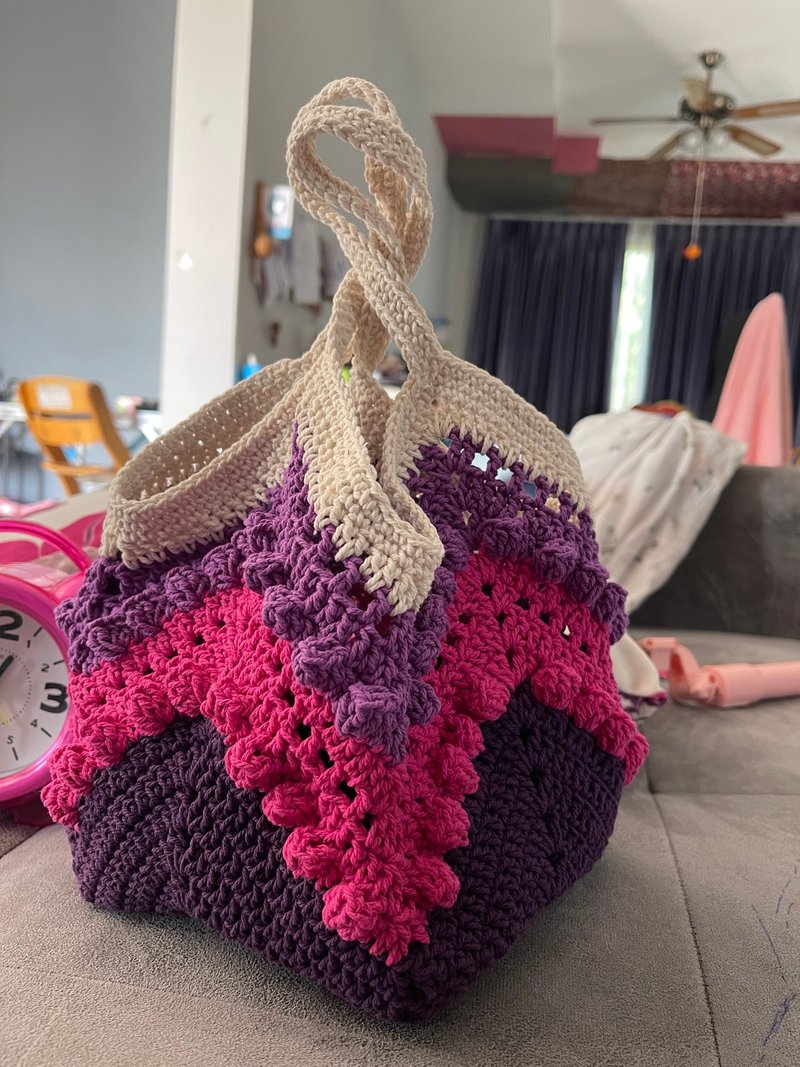 手提式漂白棉绳编织包 - 手提包/手提袋 - 棉．麻 多色